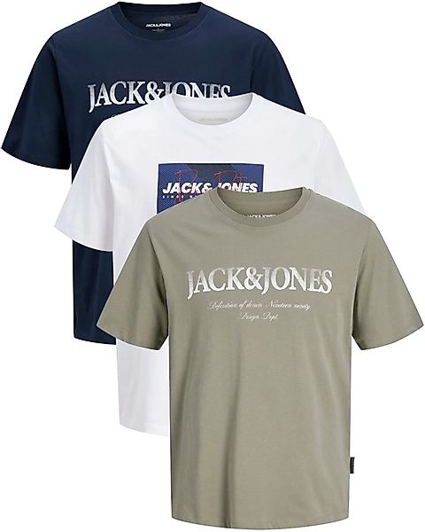 Jack & Jones Print-Shirt (Spar-Set, 3er-Pack) mit Logodruck, aus Baumwolle günstig online kaufen