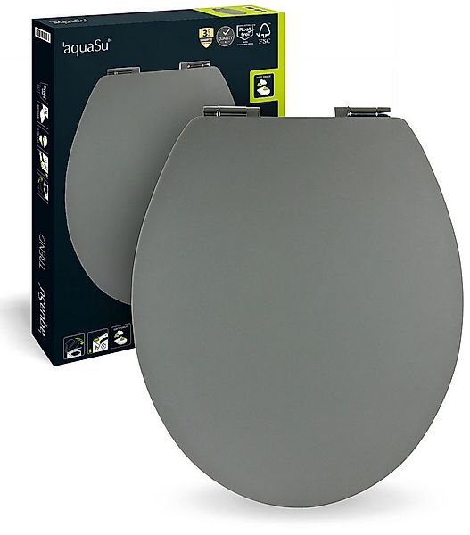 SANITOP WINGENROTH WC-Sitz Einfarbig, Grau, Holzkern, Absenkautomatik, Soft günstig online kaufen
