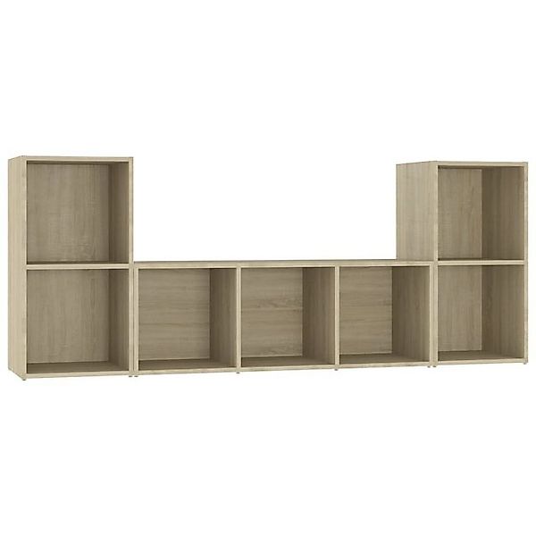 furnicato TV-Schrank 3-tlg. TV-Schrank-Set Sonoma-Eiche Holzwerkstoff (1-St günstig online kaufen
