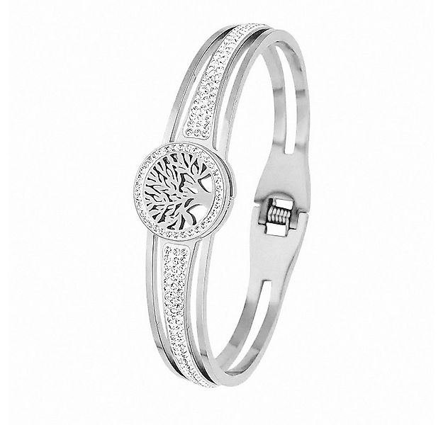 Taffstyle Armband Lebensbaum Damen Armband Edelstahl 18K vergoldet Strass E günstig online kaufen