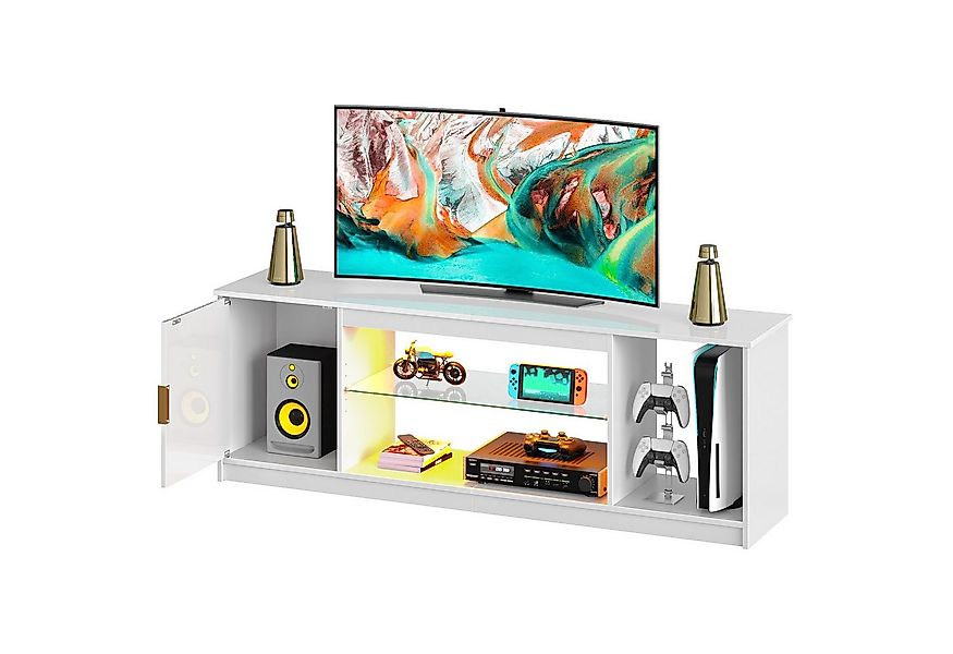 Bestier TV-Schrank Lowboard für 65 Zoll & kleinere TVs, 144.8 x 35 x 52 cm, günstig online kaufen