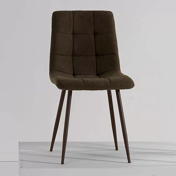 Esstisch Stühle Braun modern mit Gestell aus Metall 45 cm breit (4er Set) günstig online kaufen
