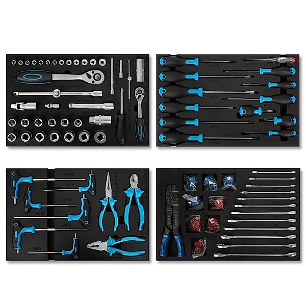 EBERTH Multitool Werkzeug Set 81 Teile für Werkzeugwagen für 4 Schubladen B günstig online kaufen