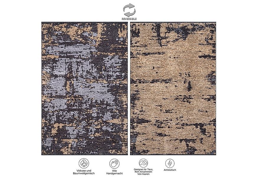 Jimri Teppich SOHO, Rechteckig, Höhe: 8 mm, Wohnzimmer Eleganter Kurzflor T günstig online kaufen