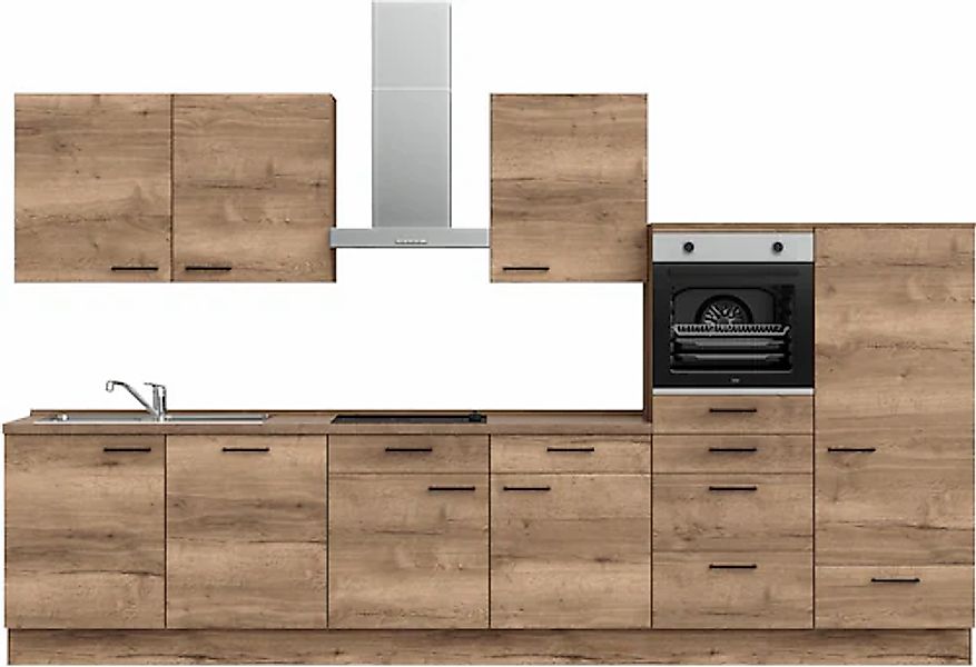 nobilia® Küchenzeile »"Structura I"« vormontiert, Ausrichtung wählbar, Brei günstig online kaufen