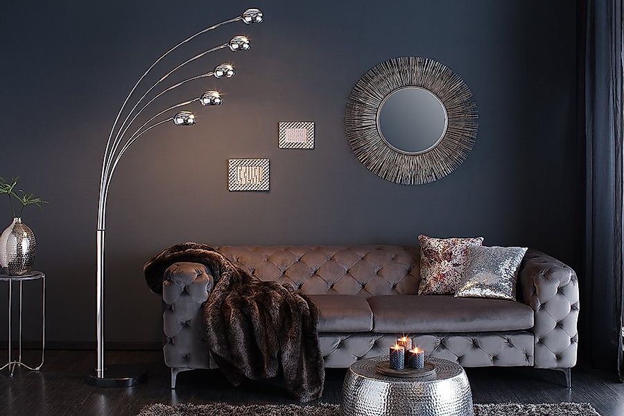 riess-ambiente Stehlampe FIVE LIGHTS 205-210cm chrom, ohne Leuchtmittel, fl günstig online kaufen