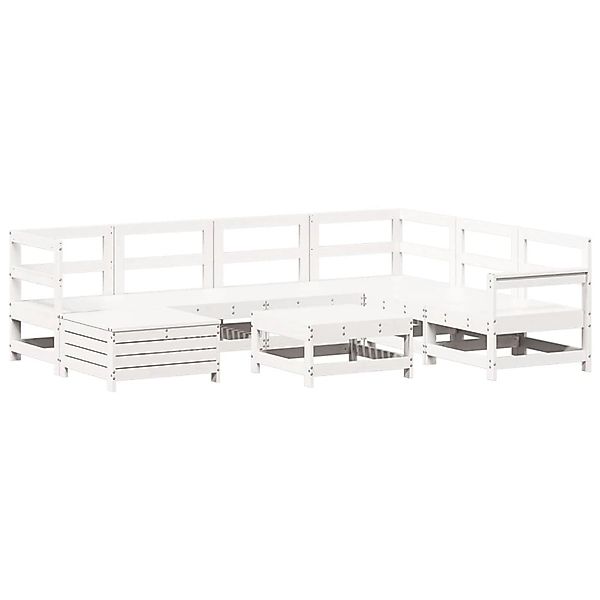 vidaXL 8-Tlg Garten-Sofagarnitur Weiß Massivholz Kiefer 3250573 günstig online kaufen