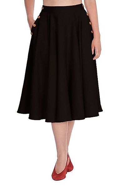 Banned A-Linien-Rock Polly May Swing Skirt Schwarz Vintage A-Linie Rock günstig online kaufen