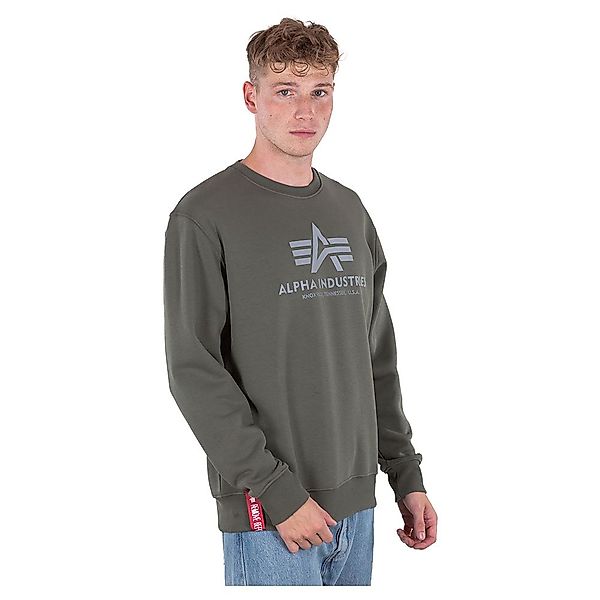 Alpha Industries Basic Reflective Print Sweatshirt XS Dark Olive günstig online kaufen