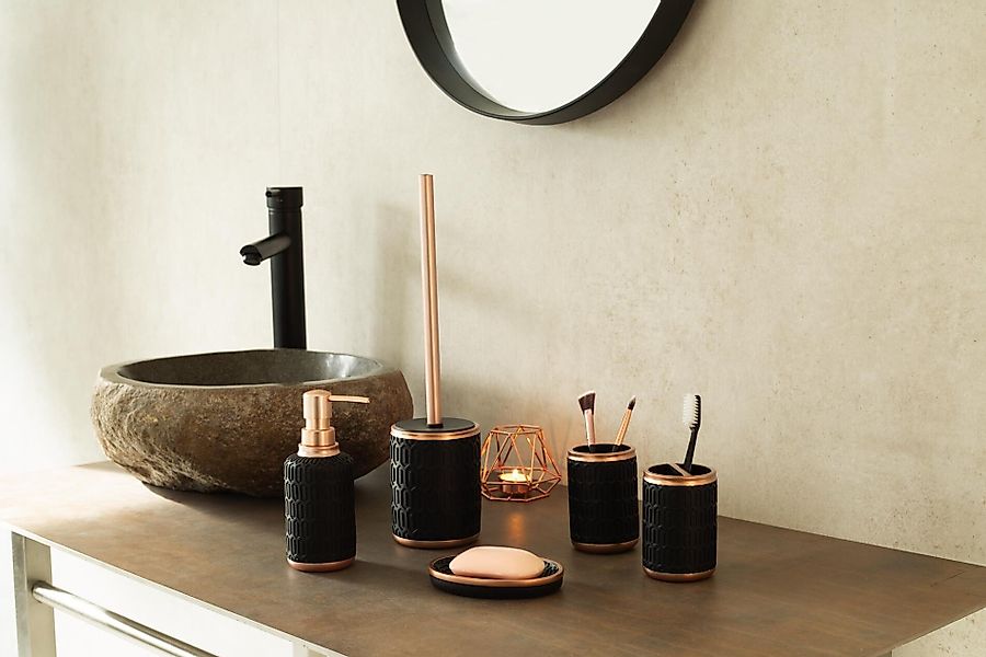 Ridder Badaccessoire-Set Aufbewahrungsbecher Laila schwarz günstig online kaufen