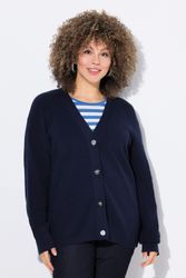 Ulla Popken Cardigan Strickjacke Knöpfe V-Ausschnitt günstig online kaufen