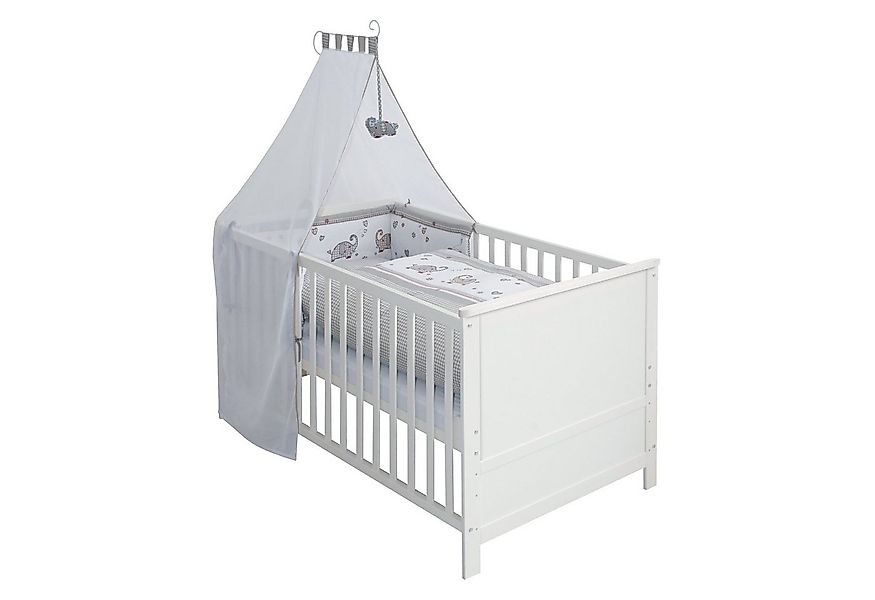 roba® Babybett Jumbo twins grau, Gitterbett inkl. Matratze, Lattenrost, Bet günstig online kaufen