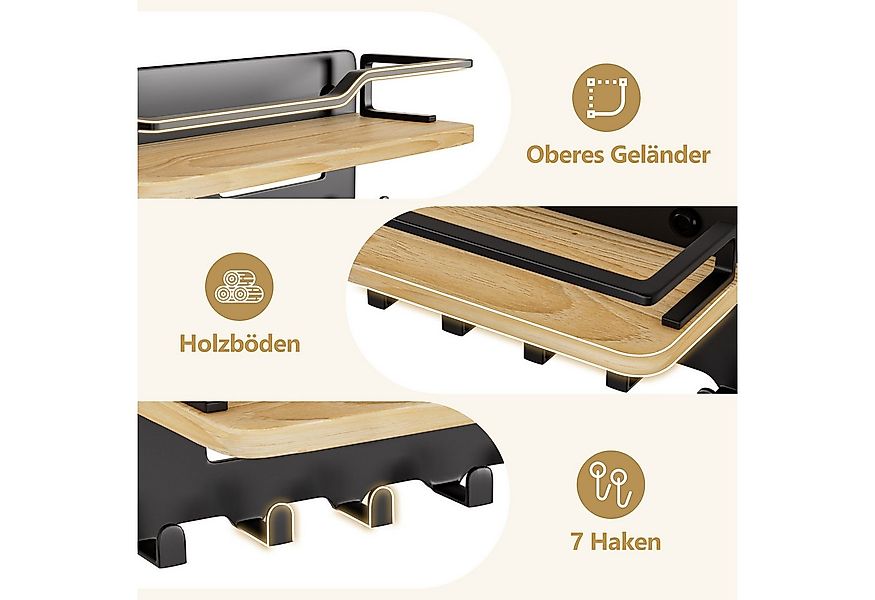 Yorbay Schlüsselbrett mit Holzablage, Schlüsselorganizer, Schlüsselhalter, günstig online kaufen