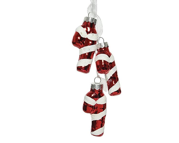 Kaemingk Christbaumschmuck, Christbaumschmuck Glas Zuckerstangen 5,5cm rot günstig online kaufen