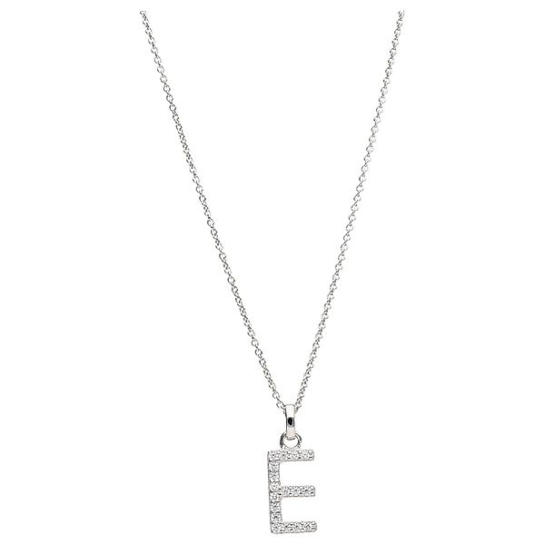 Smart Jewel Kette mit Anhänger "Buchstabe E mit Zirkonia Steine, Silber 925 günstig online kaufen
