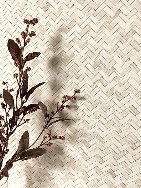 Newroom Vliestapete, Creme Tapete Boho Rattan günstig online kaufen