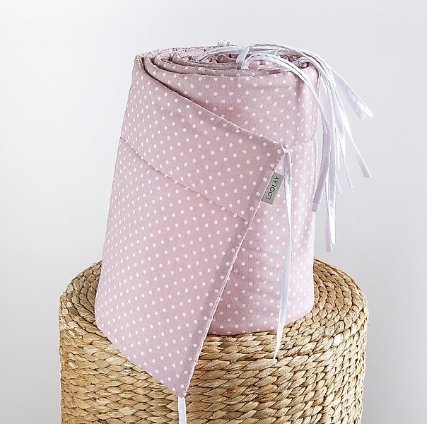 Loolay Bettnestchen Mini Punkte ROSA Bio-Baumwolle Atmungsaktives Babybett günstig online kaufen