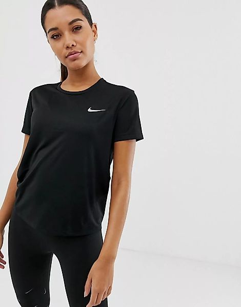 Nike Running – Miler – Schwarzes T-Shirt günstig online kaufen