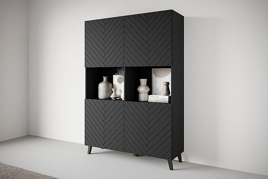INOSIGN Highboard PHUKET (1 St), Moderne Hochkommode ohne Griffe mit 10 Fäc günstig online kaufen