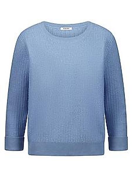 Rundhals-Pullover Kaschmir Peter Hahn blau günstig online kaufen