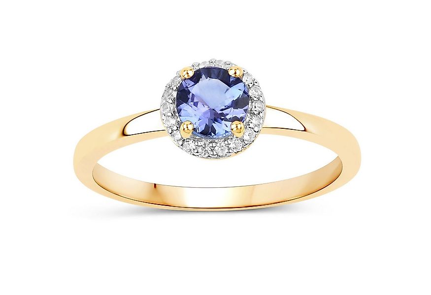 Vira Jewels Fingerring 925-Sterling Silber vergoldet Glänzend Tansanit viol günstig online kaufen