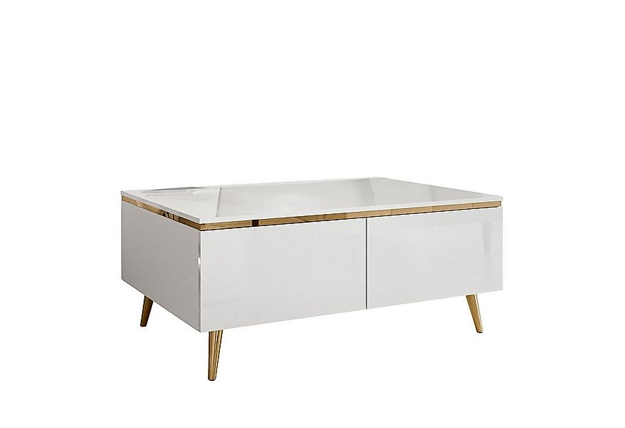 Lookway Couchtisch Couchtisch AURORA weiß glänzend mit Stauraum günstig online kaufen
