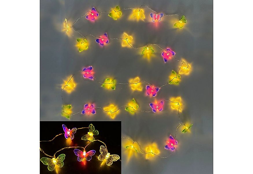 Online-Fuchs LED-Lichterkette mit 30 Schmetterlingen und Timer - für innen günstig online kaufen