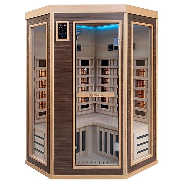 Dewello Infrarotkabine Sauna Montreal 120cm x 120cm 2 Personen Vollspektrum günstig online kaufen