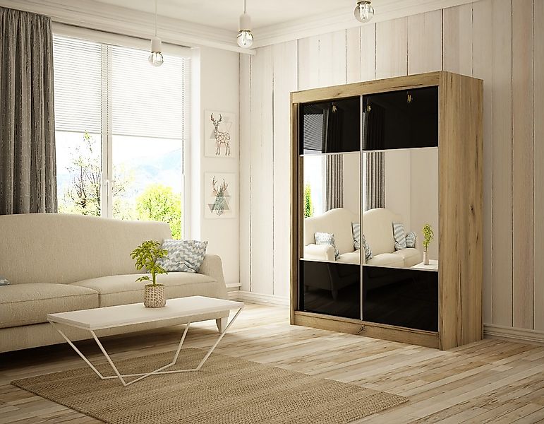 ALTDECOR Schiebetürenschrank RIOCI (Kleiderschrank Aluminium-Leisten, Spieg günstig online kaufen