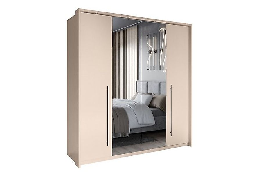 Deine Möbel 24 Kleiderschrank SAVA Falttürenschrank 210 cm breit mit Spiege günstig online kaufen