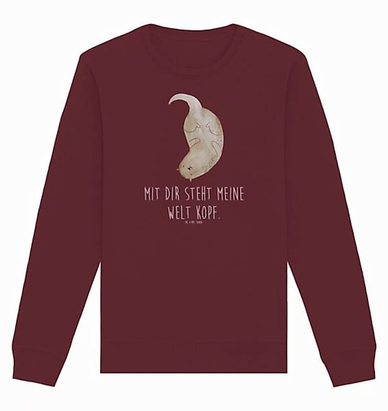 Mr. & Mrs. Panda Longpullover Größe S Otter Kopfüber - Burgundy - Geschenk, günstig online kaufen