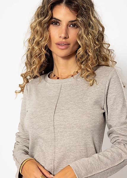 SASSYCLASSY Langarmshirt Langarmshirt Damen mit Ziernaht günstig online kaufen