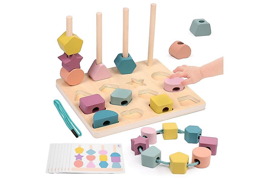CLTYQ Lernspielzeug Montessori Spielzeug Holz Sortier & Stapelspielzeug,Fäd günstig online kaufen