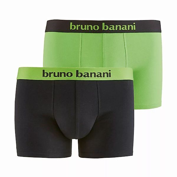 Bruno Banani Herren Boxershorts, 2er Pack - Flowing, Baumwolle Grün/Schwarz günstig online kaufen