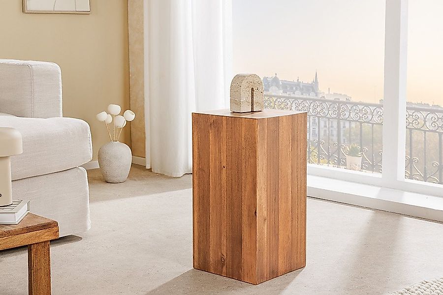 riess-ambiente Beistelltisch COLUMNA 50cm braun - Akazien-Massivholz, Pflan günstig online kaufen