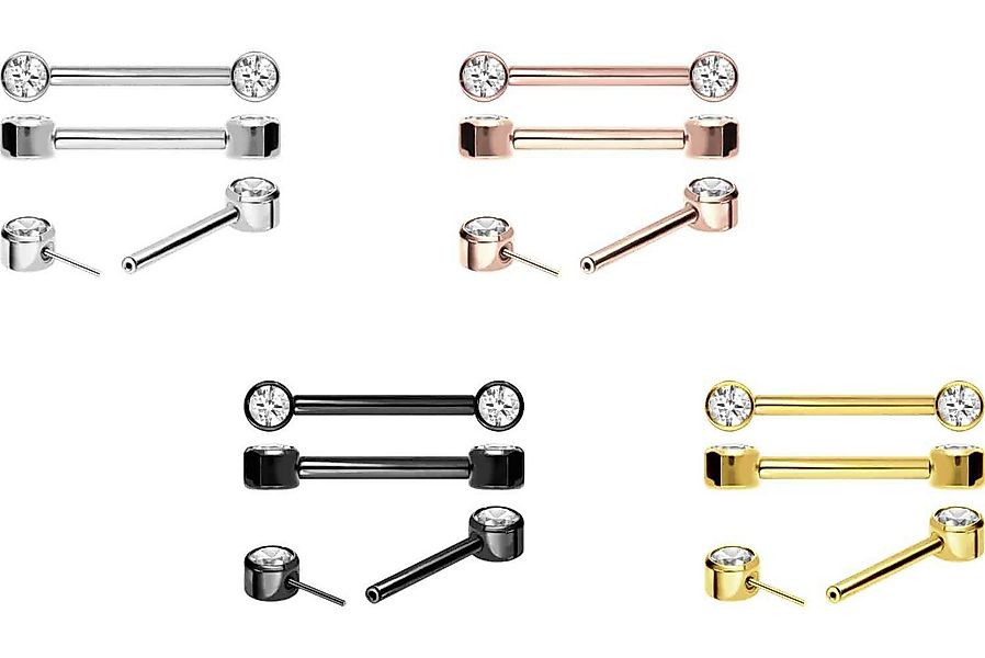 PIERCINGLINE Brustwarzenpiercing Titan Barbell mit Push Fit KRISTALL (Barbe günstig online kaufen