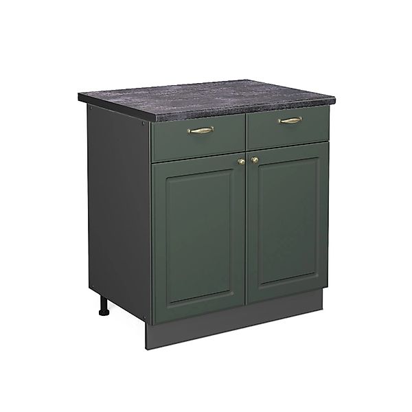 Vicco Unterschrank Fame-Line, Grün-Gold Landhaus/Anthrazit, 80 cm, AP Eiche günstig online kaufen