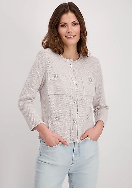 Monari Strickjacke, in Reiskorn-Struktur mit Glitzerfäden günstig online kaufen