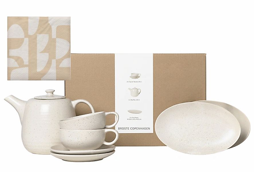 Broste Copenhagen Teeservice »Single Geschirr-Set Nordic Vanilla, inkl. 1 P günstig online kaufen
