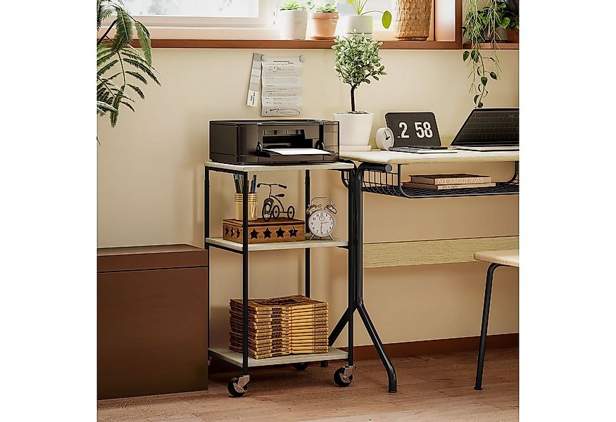 HOMCOM Regaleinsatz mit Rolle, 3-Ebene, bis 12 kg belastbar (Druckertisch, günstig online kaufen