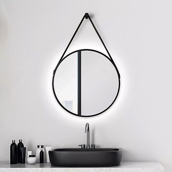Talos Wandspiegel "Black Light", Durchmesser: 50 cm, mattschwarz lackiert, günstig online kaufen