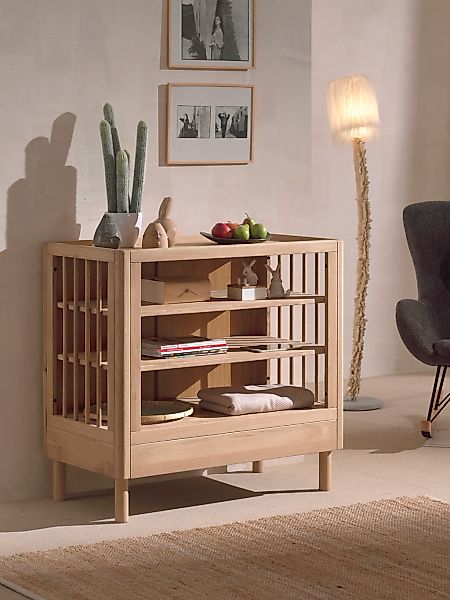 Home affaire Wickelkommode "Wickelregal aus massvier Eiche natur geölt, zei günstig online kaufen