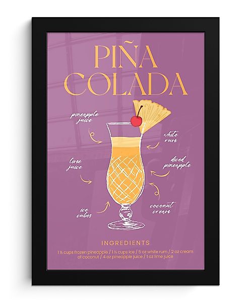 MuchoWow Poster Cocktail - Pina Colada günstig online kaufen