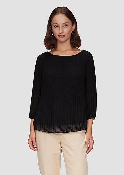 s.Oliver Kurzarmbluse Bluse Plisseebluse mit 3/4-Arm günstig online kaufen