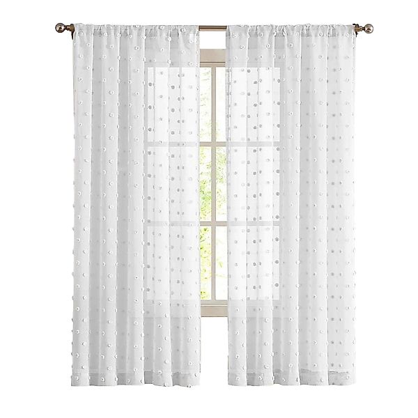 Rosnek Gardine Boho, Pompom, für Wohnzimmer günstig online kaufen