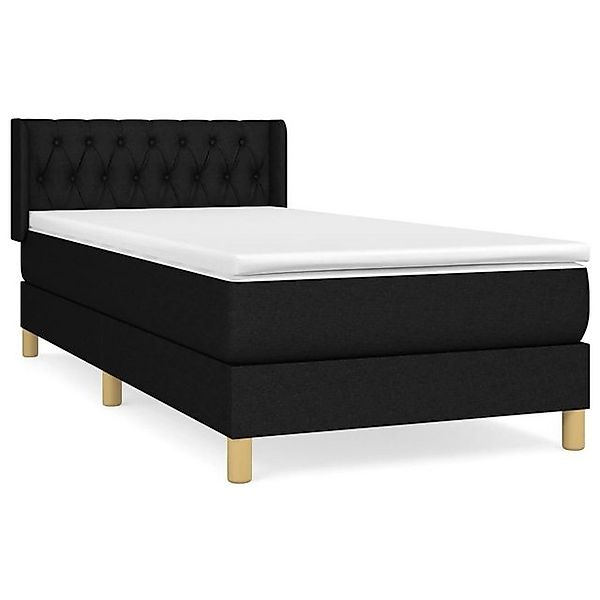 vidaXL Boxspringbett Boxspringbett mit Matratze Schwarz 90x200 cm Stoff Bet günstig online kaufen