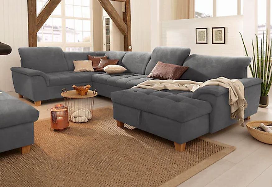 Home affaire Wohnlandschaft »Lyla U-Form« wahlweise mit Rückenfunktion und günstig online kaufen