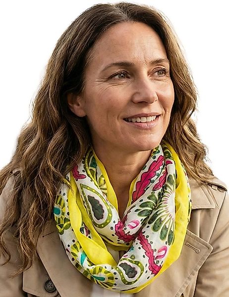 Sunsa Loop Damen Loop Schal. 100% Baumwolle Schlauchschal. Loopschal, Blume günstig online kaufen