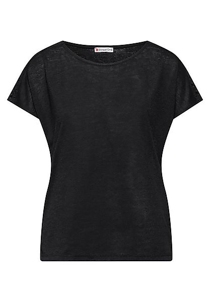 STREET ONE T-Shirt - Leinen-Optik, Stickerei günstig online kaufen