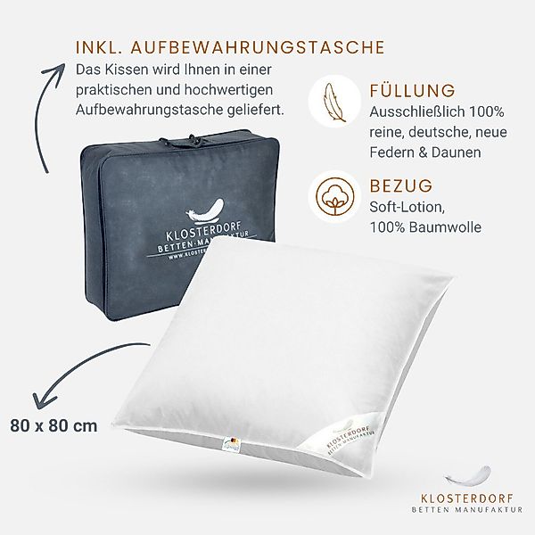 Klosterdorf Betten-Manufaktur Bauchschläferkissen Premium Daunen Bauchschlä günstig online kaufen